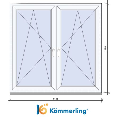 KÖMMERLING 120x120 cm TOKOSZTOTT bukó-nyíló ablak