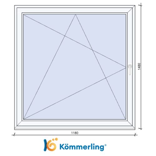 KÖMMERLING 120x150 cm bukó-nyíló ablak
