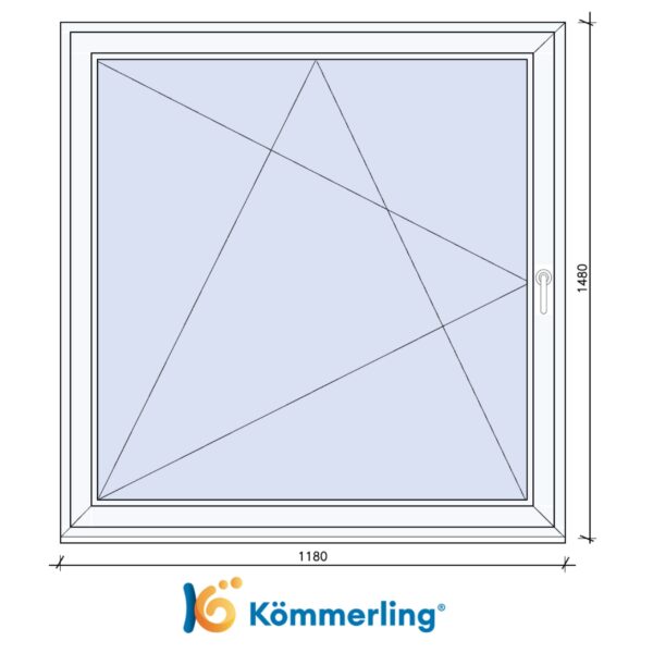 KÖMMERLING 120x150 cm bukó-nyíló ablak
