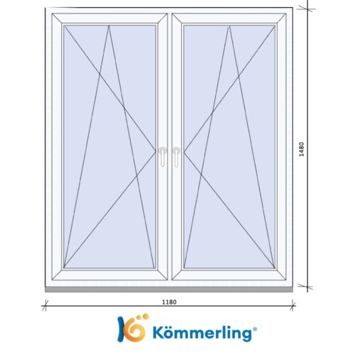 KÖMMERLING 120x150 cm TOKOSZTOTT bukó-nyíló ablak