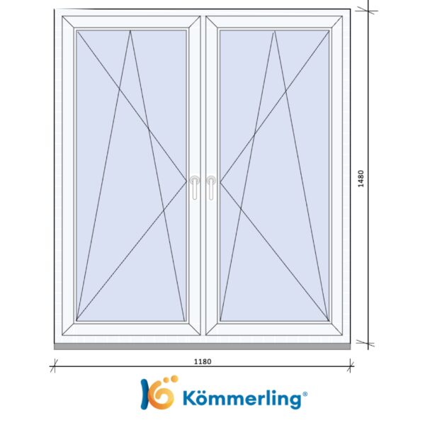 KÖMMERLING 120x150 cm TOKOSZTOTT bukó-nyíló ablak