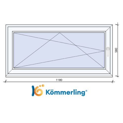 KÖMMERLING 120x60 cm bukó-nyíló ablak
