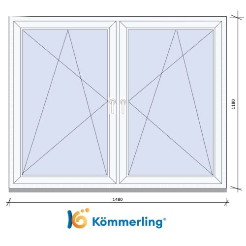 KÖMMERLING 150x120 cm TOKOSZTOTT bukó-nyíló ablak