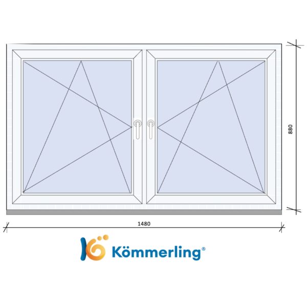 KÖMMERLING 150x90 cm TOKOSZTOTT bukó-nyíló ablak