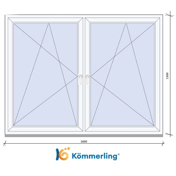 KÖMMERLING 160x130 cm TOKOSZTOTT bukó-nyíló ablak