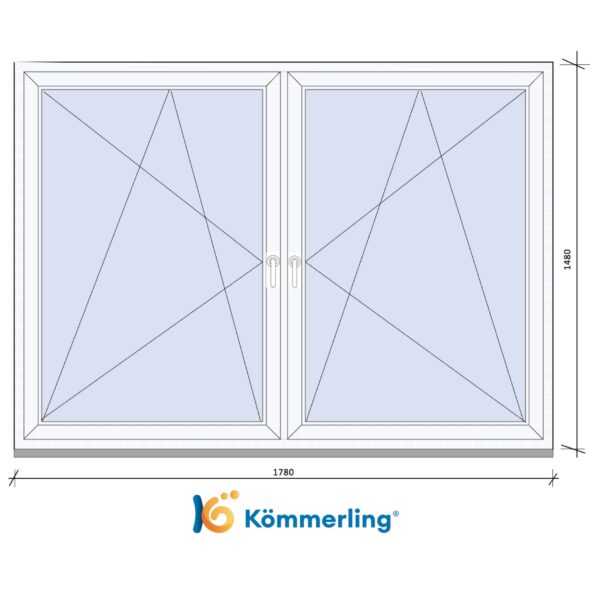 KÖMMERLING 180x150 cm TOKOSZTOTT bukó-nyíló ablak