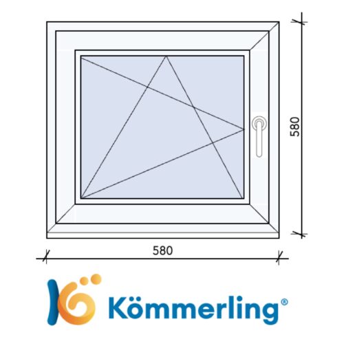 KÖMMERLING 60x60 cm bukó-nyíló ablak