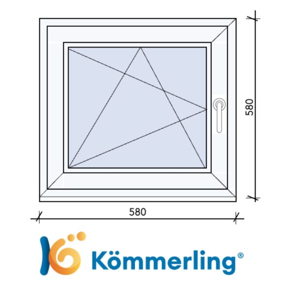 KÖMMERLING 60x60 cm bukó-nyíló ablak
