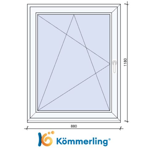 KÖMMERLING 90x120 cm bukó-nyíló ablak