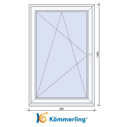 KÖMMERLING 90x150 cm bukó-nyíló ablak