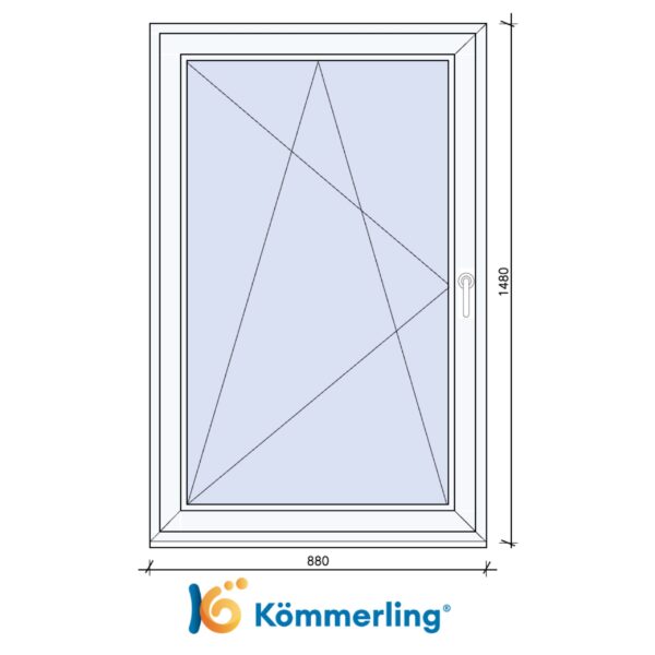 KÖMMERLING 90x150 cm bukó-nyíló ablak