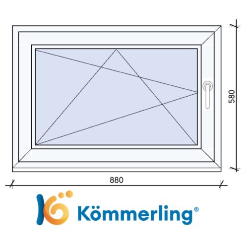 KÖMMERLING 90x60 cm bukó-nyíló ablak
