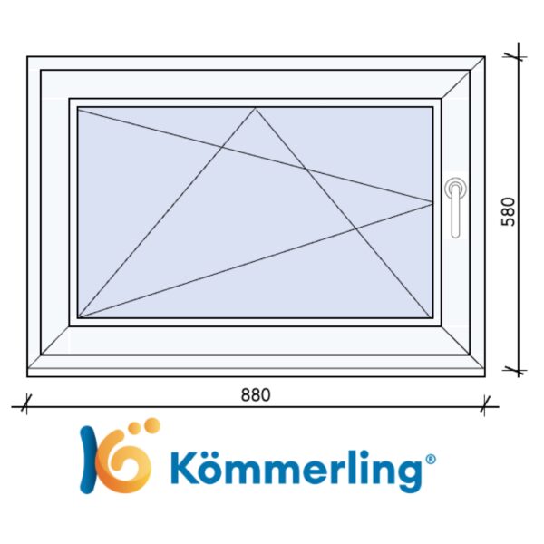 KÖMMERLING 90x60 cm bukó-nyíló ablak