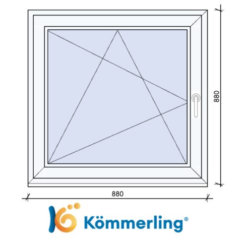 KÖMMERLING 90x90 cm bukó-nyíló ablak