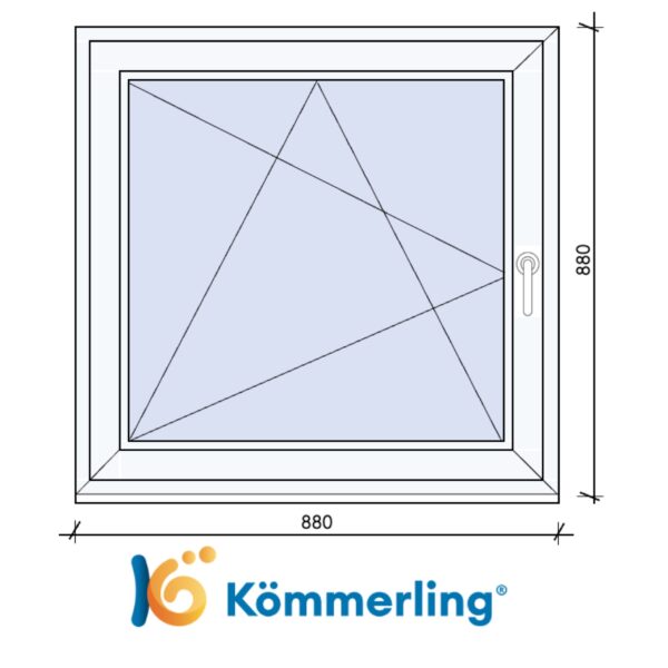 KÖMMERLING 90x90 cm bukó-nyíló ablak