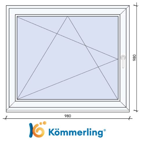 KÖMMERLING 100x100 cm bukó-nyíló ablak