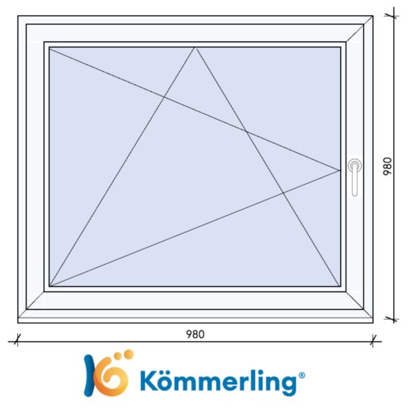 KÖMMERLING 100x100 cm bukó-nyíló ablak